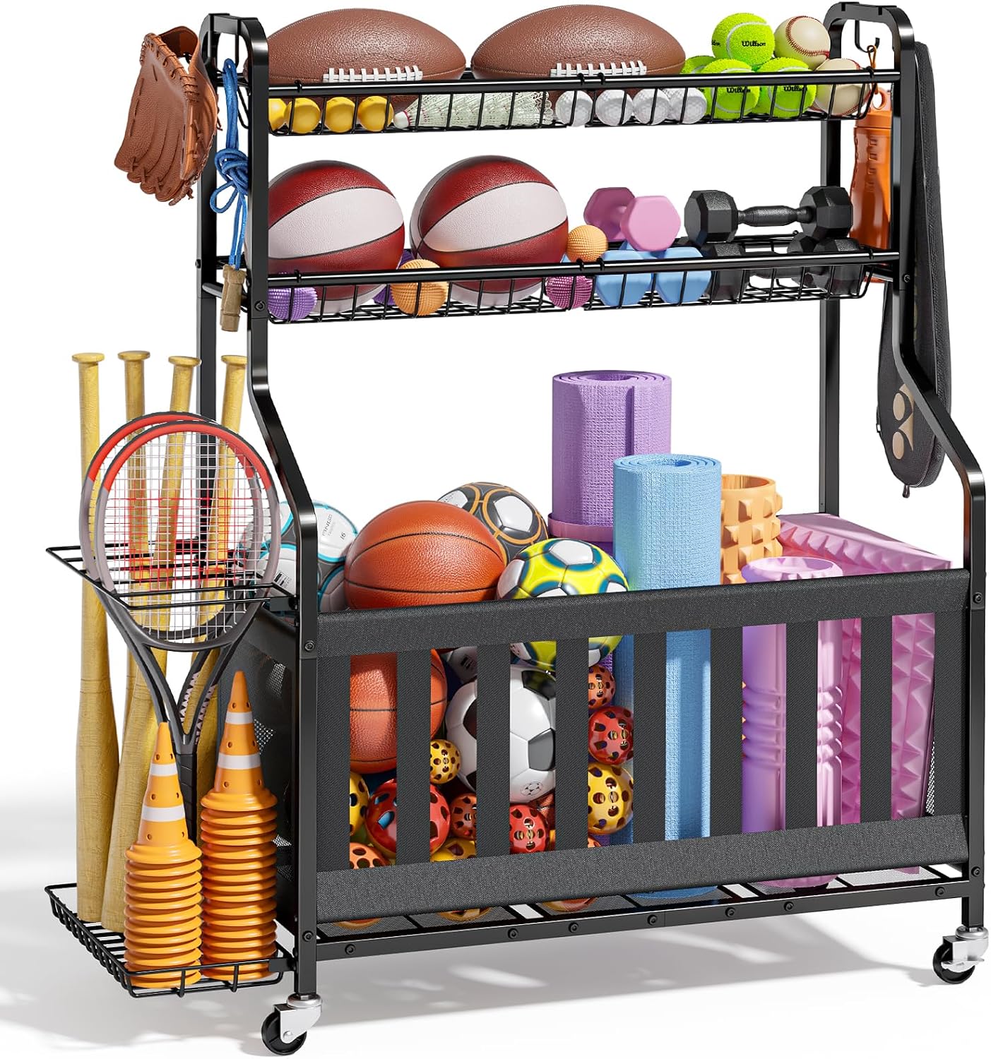 Sports Equipment Garage Storage - Органайзер для хранения спортивного инвентаря, передвижная